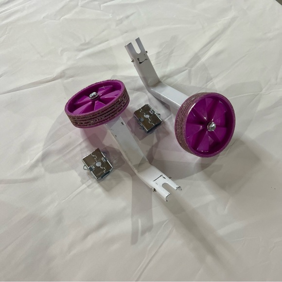 Girls 16 Inch Purple/White Adjustable Bicycle Training Wheels Used - Picture 13 of 16
